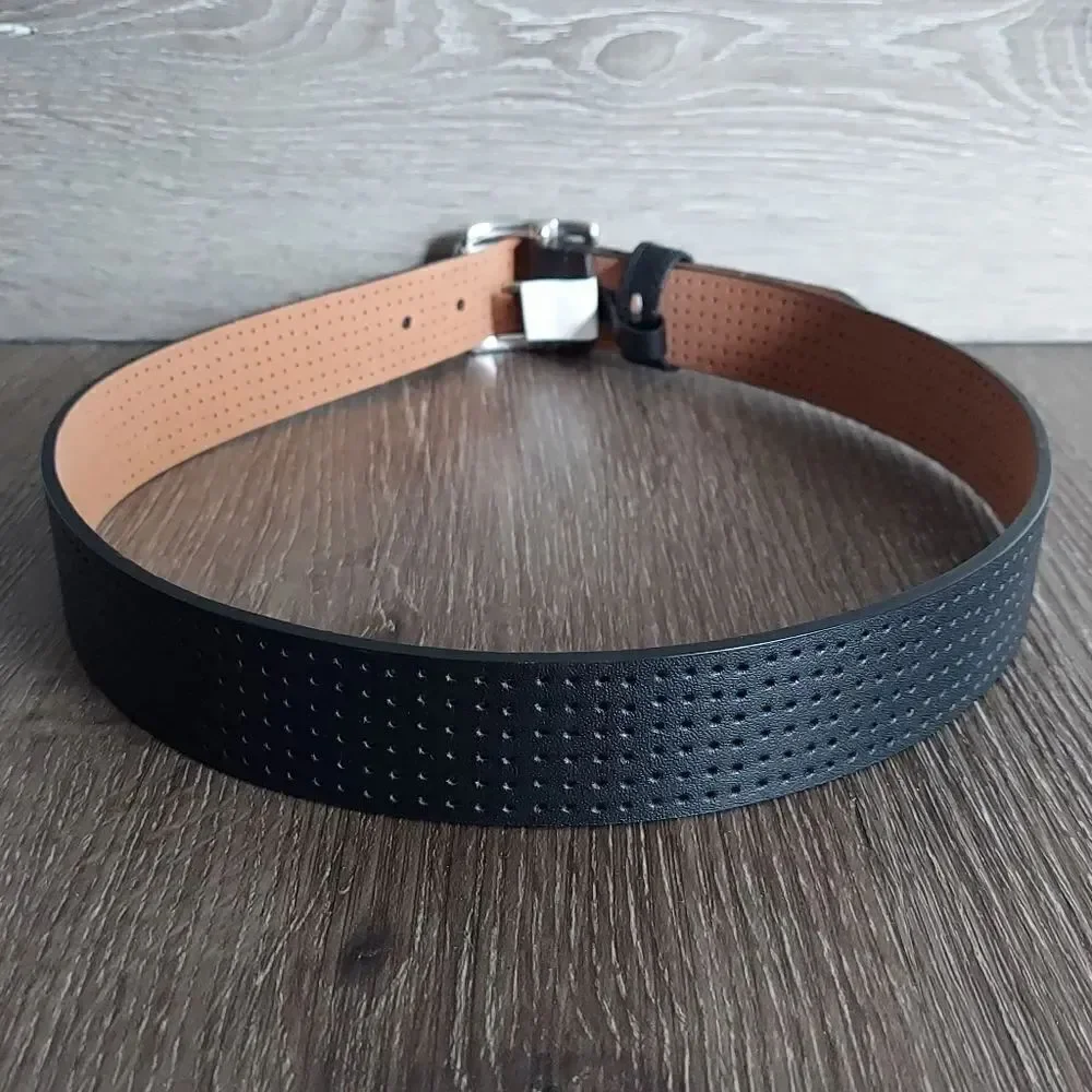 Nike Black Golf Perforated Leather Belt Small